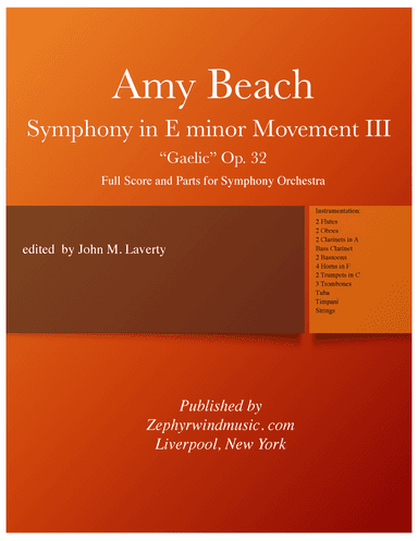Gaelic Symphony, Movement III, Score and Parts (arr. edited by John M. Laverty)