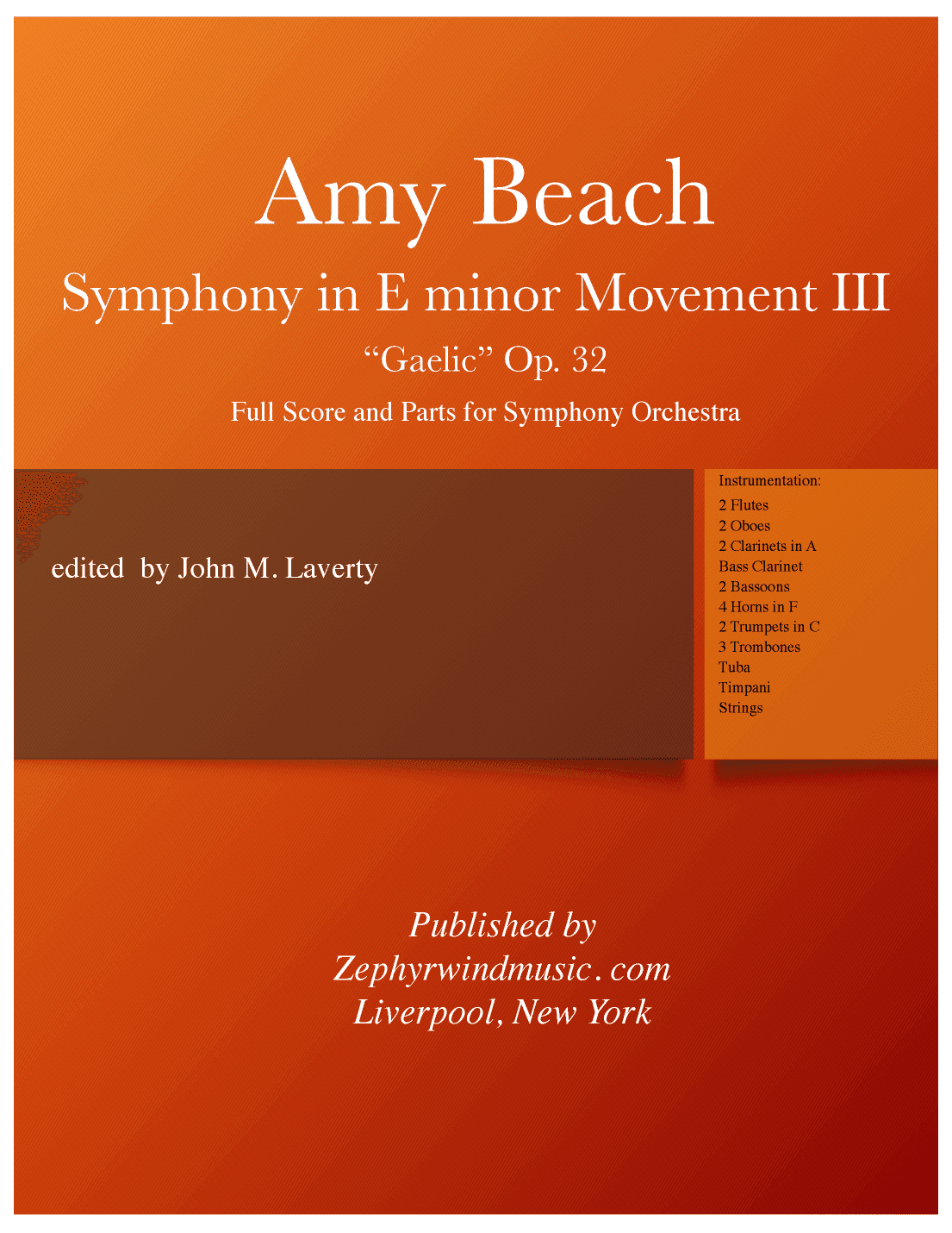 Gaelic Symphony, Movement III, Score and Parts (arr. edited by John M. Laverty)