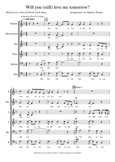 Will You Love Me Tomorrow (will You Still Love Me Tomorrow) (arr. Tye Maurice Thomas)