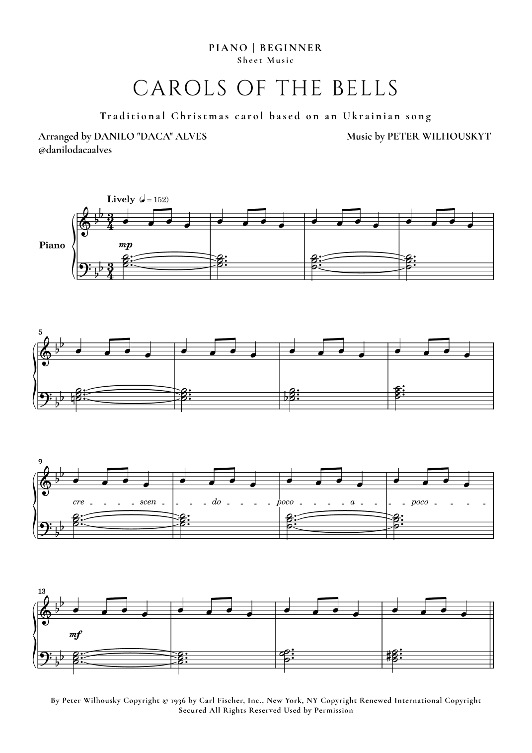 Carol Of The Bells (arr. Danilo "Daca" Alves)