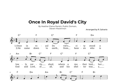 Once In Royal David's City (Key of F Major) (arr. R. Salvario)