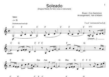 Soleado (Arr.: Yan d'Albert)
