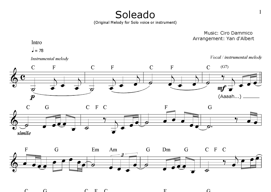 Soleado (Arr.: Yan d'Albert)