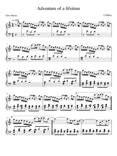 Adventure Of A Lifetime (arr. Eduardo Sabino)