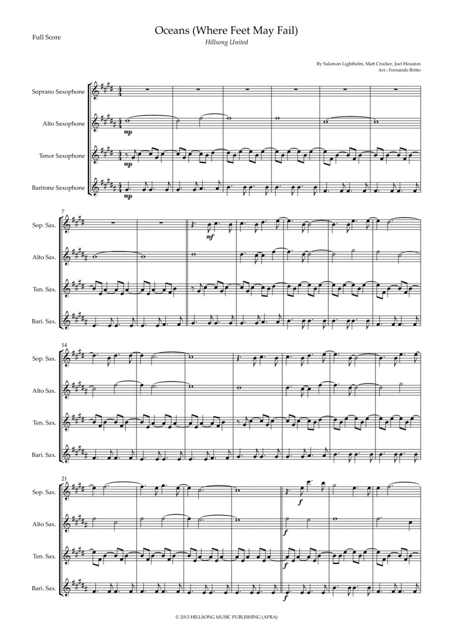 Oceans (where Feet May Fail) (arr. Fernando Britto)