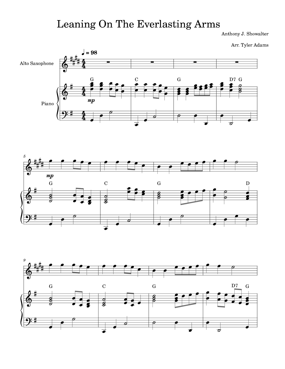 Leaning On The Everlasting Arms (arr. Tyler Adams)