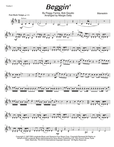 Beggin' (arr. Margie Dally)