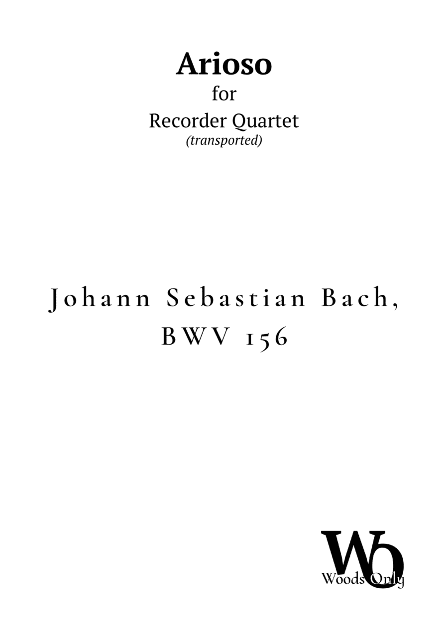 Arioso by Bach for Recorder (transported) Quartet (arr. Ander)