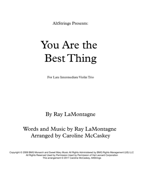 You Are The Best Thing (arr. Caroline McCaskey)