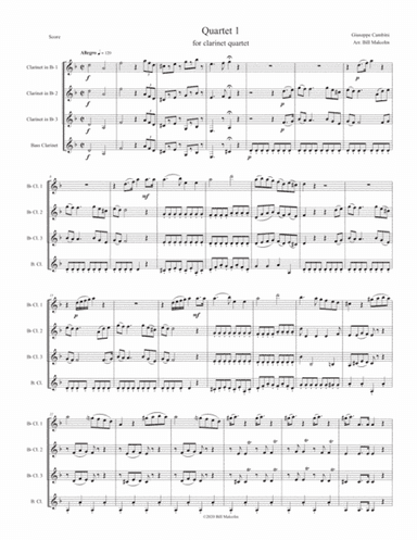 Quartet 1 for clarinet quartet (arr. Bill Malcolm)