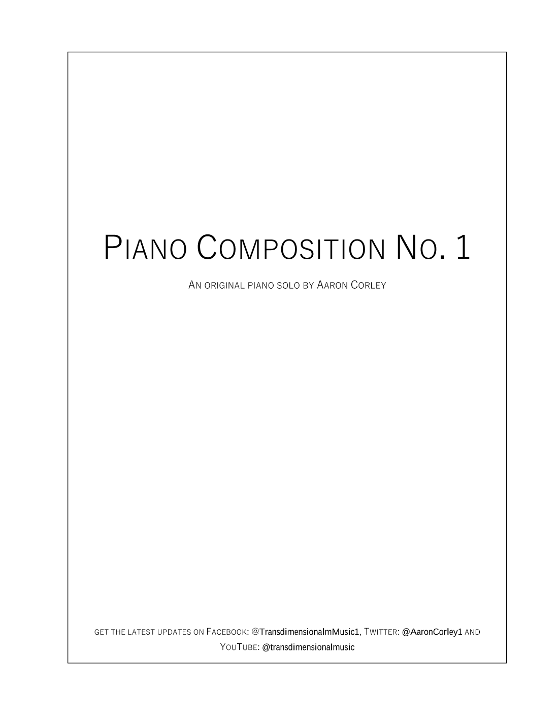 Aaron Corley: Piano Composition No. 1