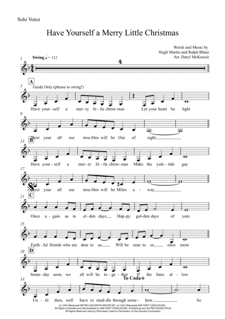Have Yourself A Merry Little Christmas  from MEET ME IN ST. LOUIS (arr. Daryl McKenzie)