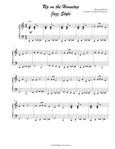 Up on the Housetop (Jazz Piano) (arr. Kathryn Carpenter)