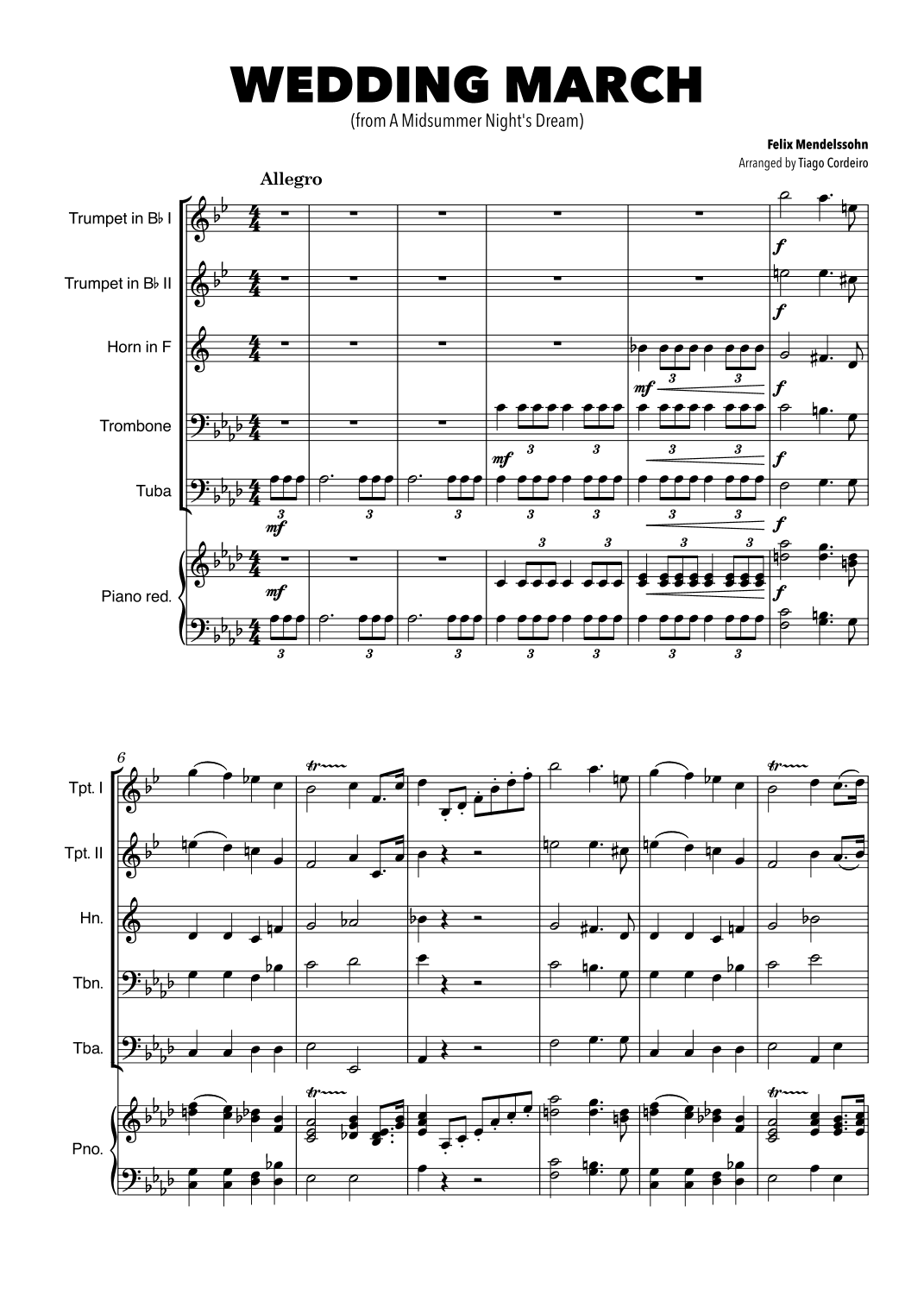 Wedding March (arr. Tiago Cordeiro)