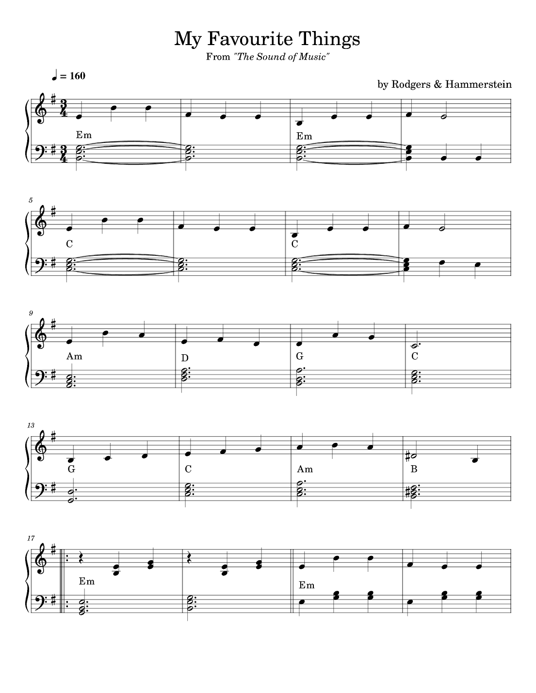 My Favorite Things (arr. poon)