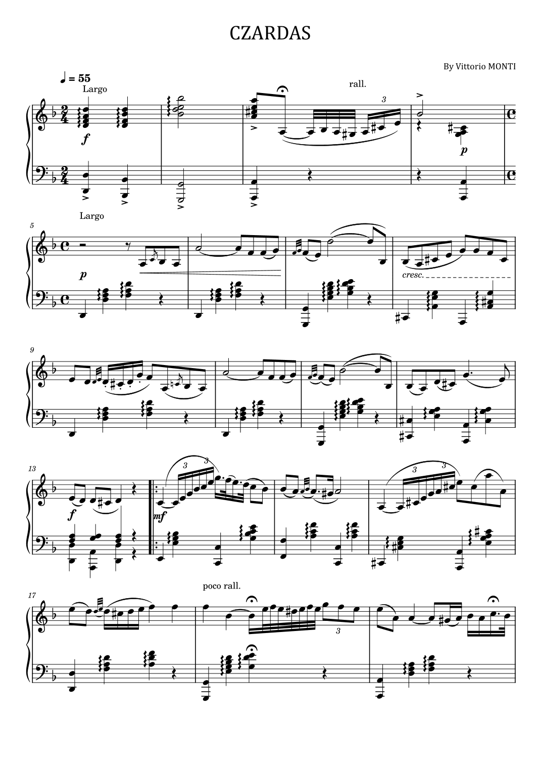 CZARDAS - Vittorio Monti - For Piano Solo (arr. poon)