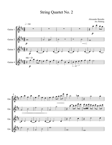 String Quartet No. 2 in D Major (Guitar Quartet) (arr. Jackson Roberg)