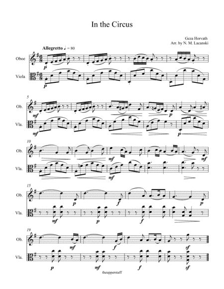 In the Circus (arr. Nick Lacanski)