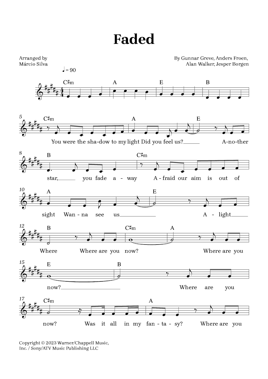 Faded (arr. Márcio Silva)