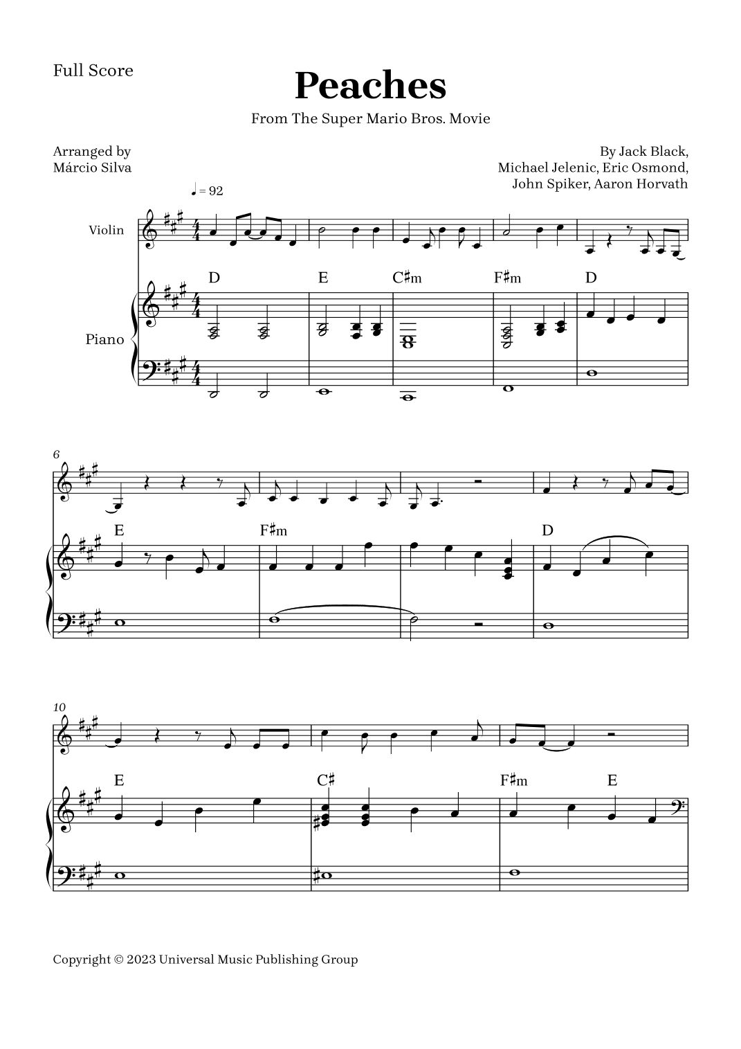Peaches (arr. Márcio Silva)