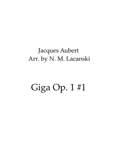 Giga Op. 1 #1 (arr. Nick M Lacanski)