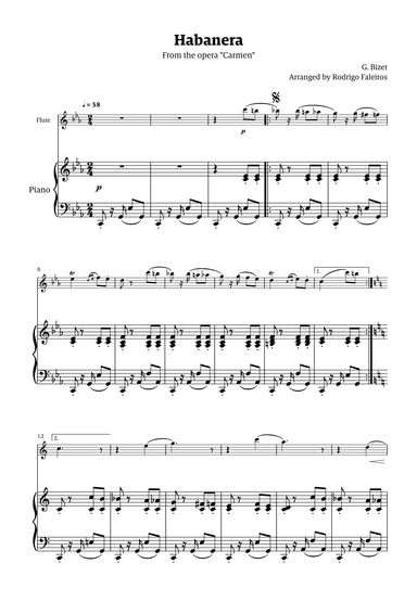 Habanera (for solo flute w/ piano accompaniment) (arr. Rodrigo Faleiros)