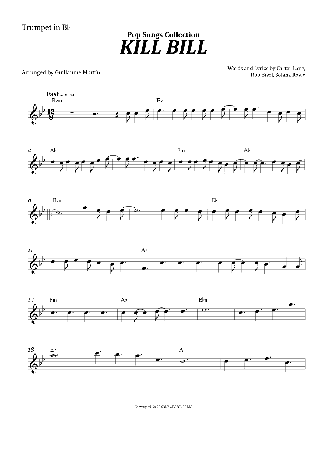 Kill Bill (arr. Guillaume Martin)