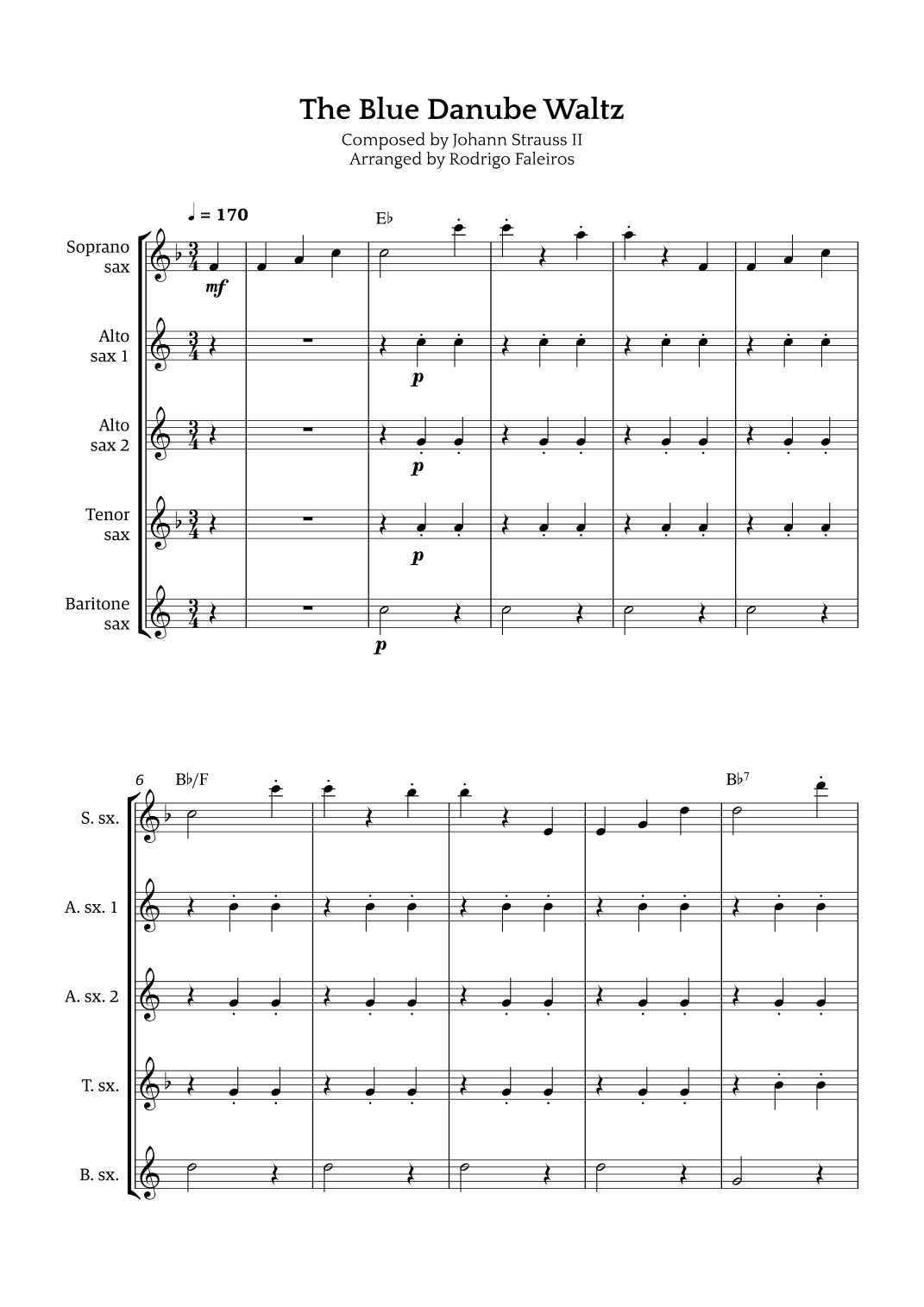 The Blue Danube Waltz (arr. Rodrigo Faleiros)