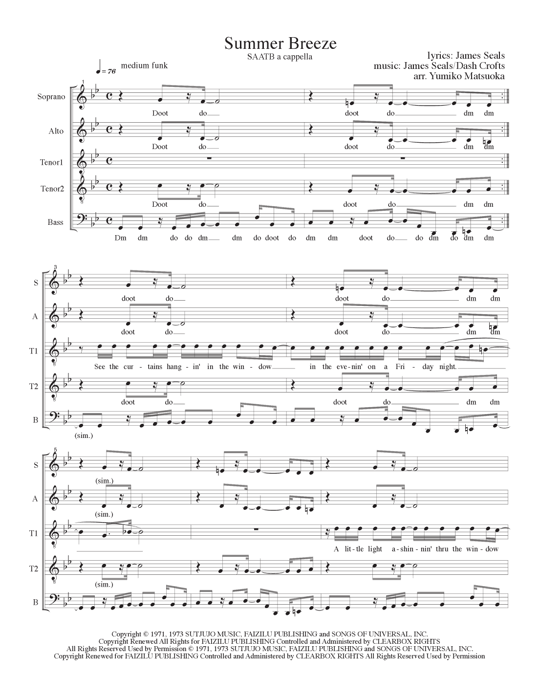 Summer Breeze (arr. Yumiko Matsuoka)