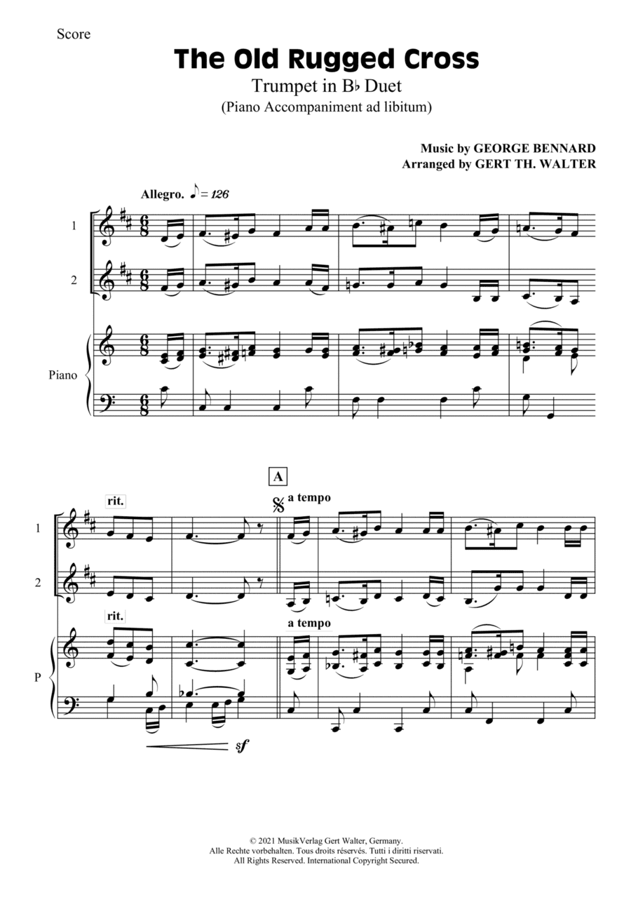 The Old Rugged Cross (arr. Gert Th. Walter)