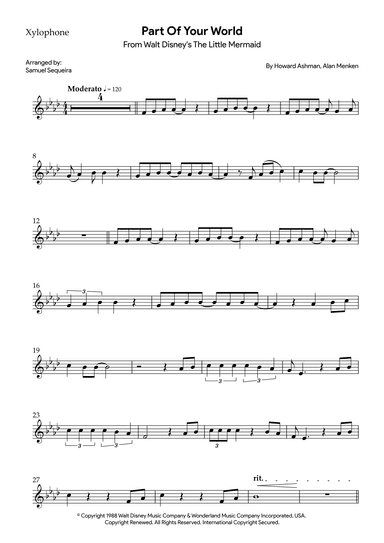 Part Of Your World (reprise) (arr. Samuel Sequeira)