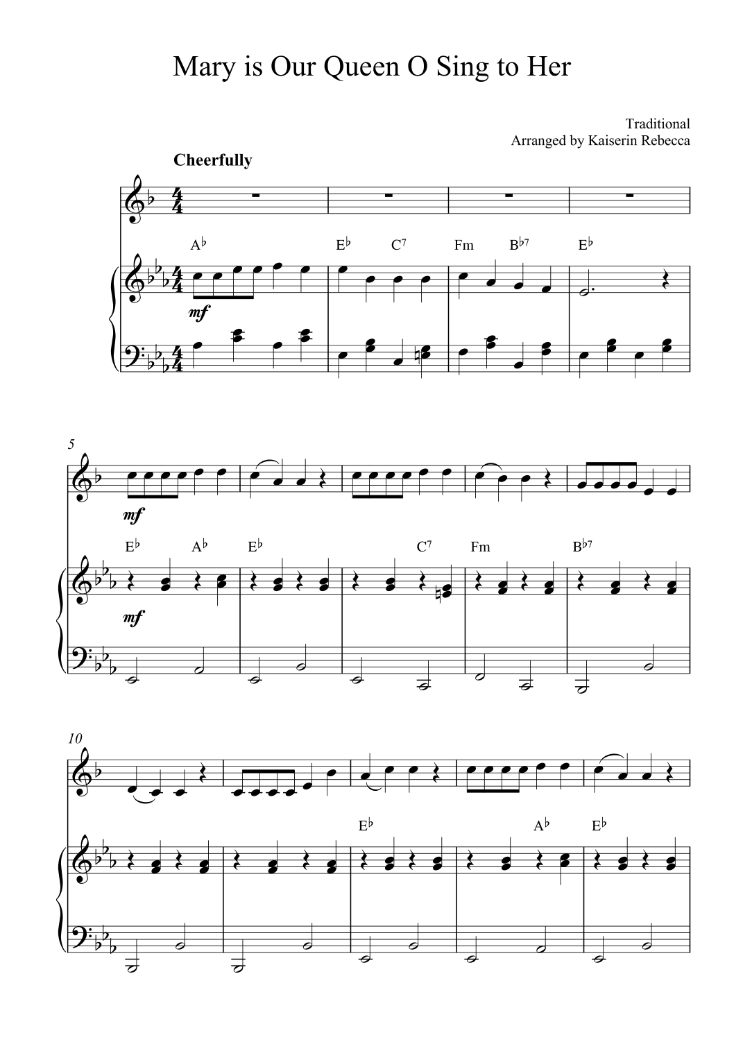 Mary Is Our Queen O Sing To Her (arr. Kaiserin Rebecca)