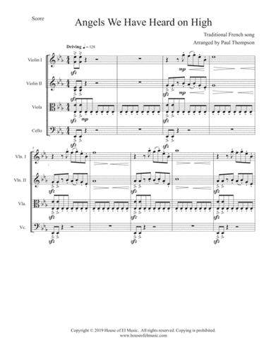 Angels We Have Heard on High - String Quartet (arr. Paul Thompson)