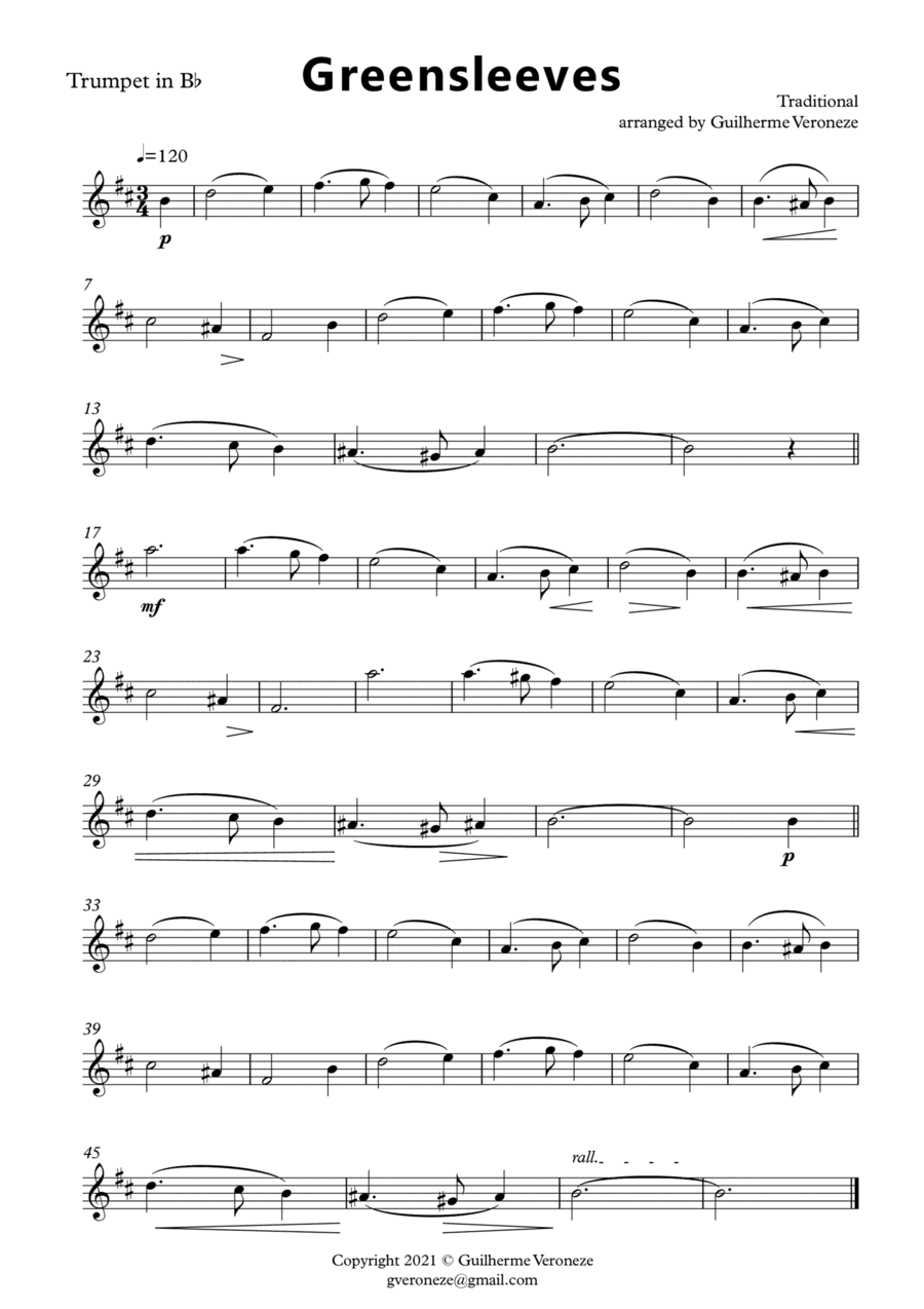 Greensleeves (Trumpet duet) (arr. Guilherme Veroneze)