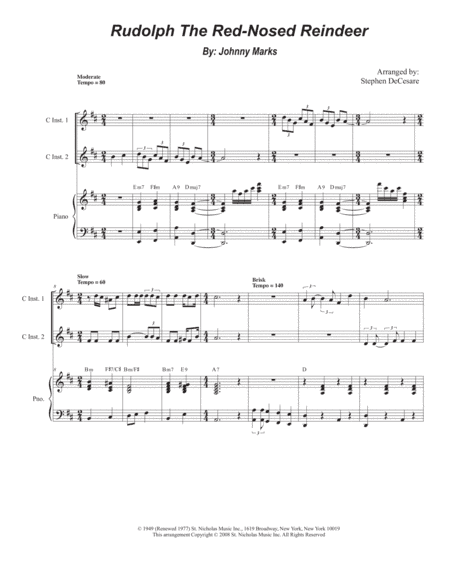 Rudolph The Red-nosed Reindeer (arr. Stephen DeCesare)