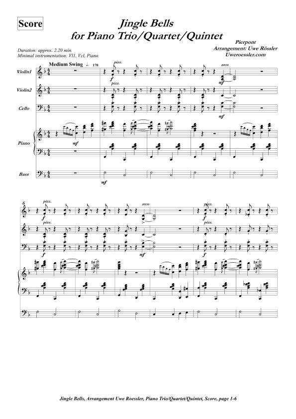 Jingle Bells (arr. Uwe Roessler / Rössler / Rassler)