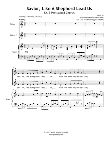 Savior, Like A Shepherd Lead Us (2-Part) (arr. Carol Troutman Wiggins [ASCAP])