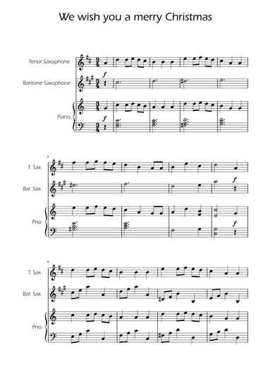 We Wish You a Merry Christmas - Sax Duet w/ Piano (arr. Ygor Nunes)