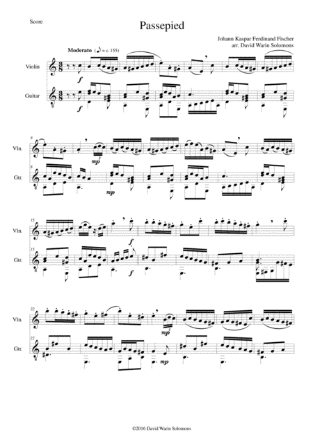 Passepied with variations for violin and guitar (arr. David Warin Solomons)
