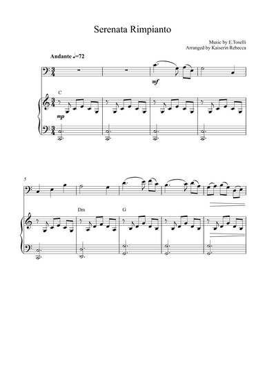 Serenata Rimpianto (Op.6 No.1) (arr. Kaiserin Rebecca)