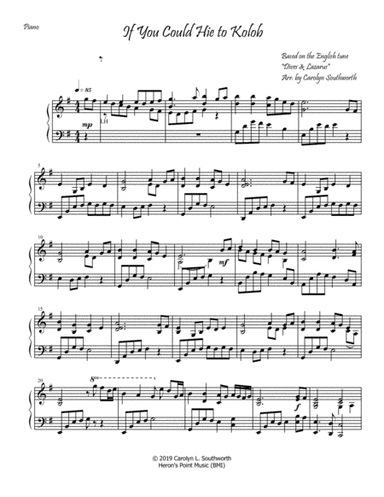 If You Could Hie to Kolob - piano (arr. Heron's Point Music)