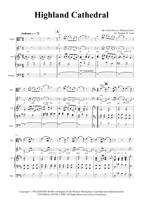 Highland Cathedral (arr. Thomas Graf)