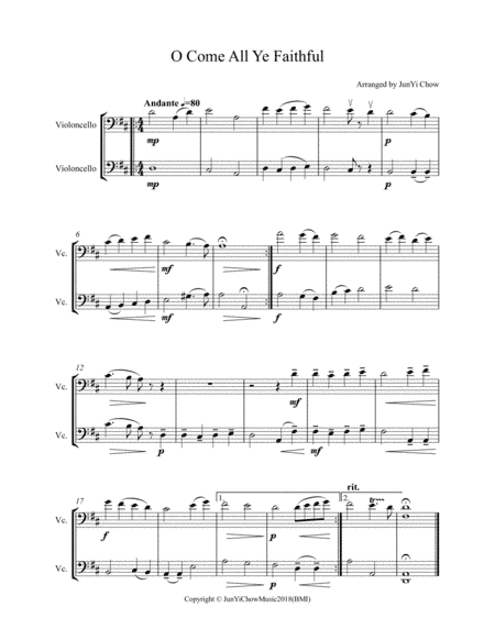 O Come All Ye Faithful (arr. JunYi Chow)