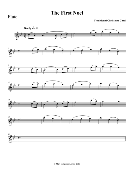 The First Noel: flute/piano (arr. Meri Dolevski)