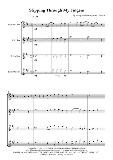 Slipping Through My Fingers (arr. Karen Gueiros)