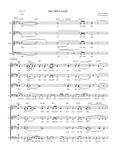 Isn't She Lovely (arr. Kevin DeLisa)