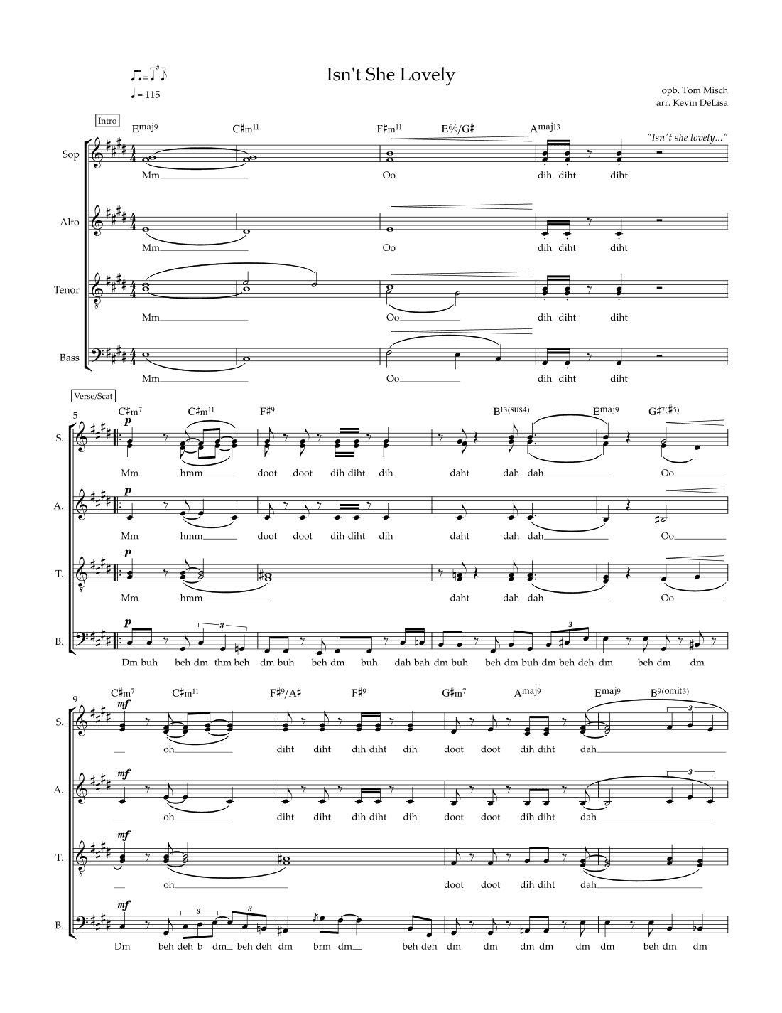 Isn't She Lovely (arr. Kevin DeLisa)