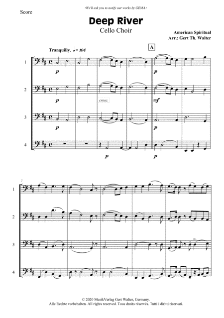 Deep River (arr. Gert Th. Walter)