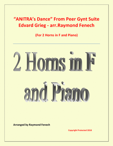 Anitra's Dance - From Peer Gynt - 2 Horns in F and Piano (arr. Raymond Fenech)