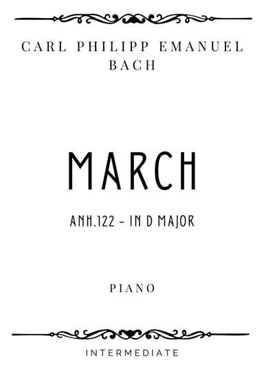 C.P.E. Bach - March in D Major (Anh.122) - Intermediate (arr. Piacere Music Sheets)